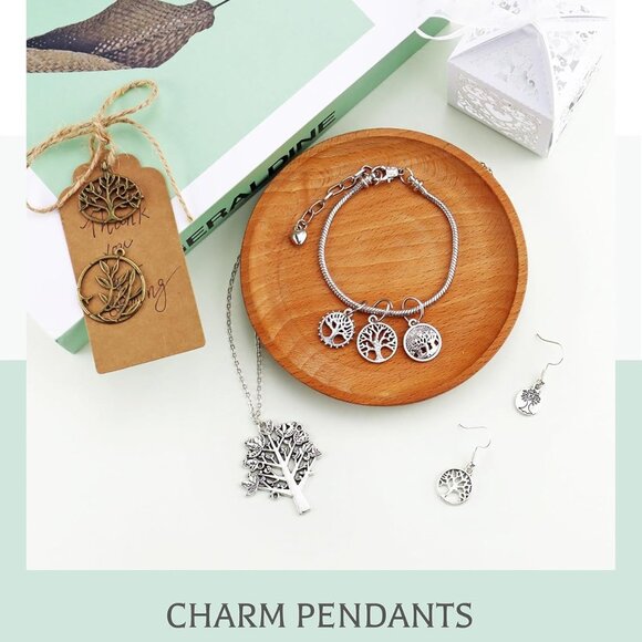 35 PCS Mixed Tree of Life Charms Pendents DIY for Necklace Bracelet Jewelry Maki - Picture 4 of 7